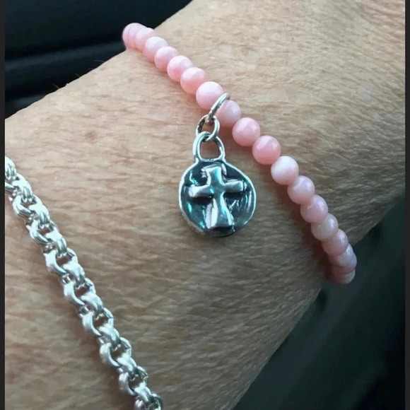 Peruvian Opal,Pink Bracelet,Natural Color,Stretch Bracelet,October Birthstone - Picture 2 of 3